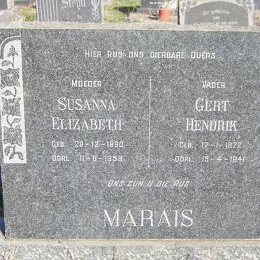 MARAIS Gert Hendrik 1872-1941 &amp; Susanna Elizabeth 1880-1959