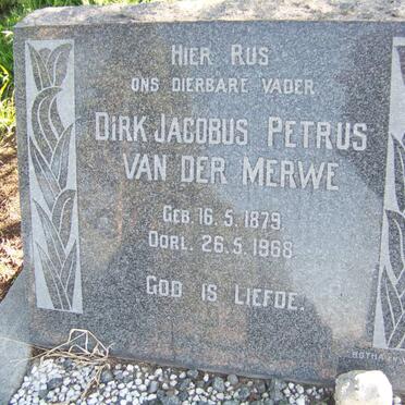 MERWE Dirk Jacobus Petrus, van der 1879-1968.
