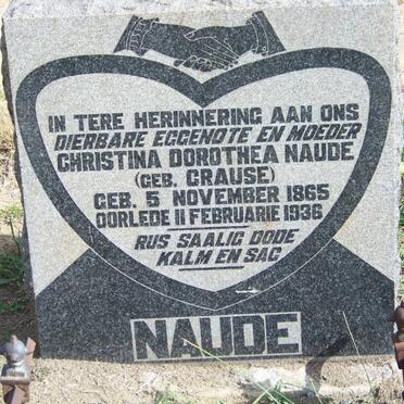 NAUDE Christina Dorothea nee CRAUSE 1865-1936