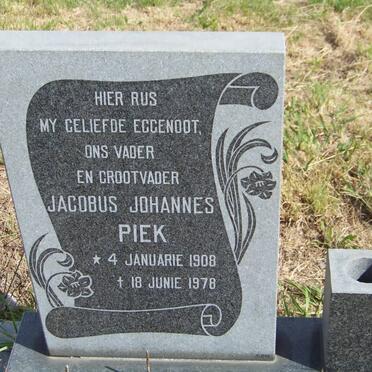PIEK Jacobus Johannes 1908-1978