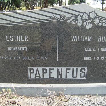 PAPENFUS Willem Bucknall 1887-1973 &amp; Esther SLABBERT 1897-1977