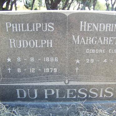 PLESSIS Phillipus Rudolph, du 1896-1979 &amp; Hendrina Margaretha ELS 1911-