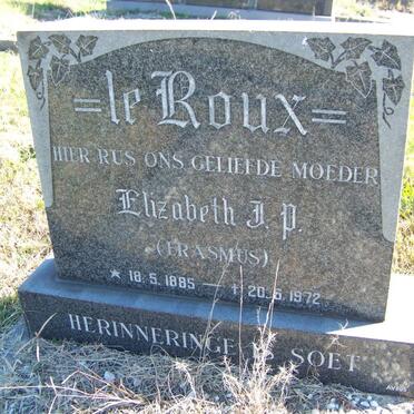 ROUX Elizabeth J.P., le nee ERASMUS 1885-1972