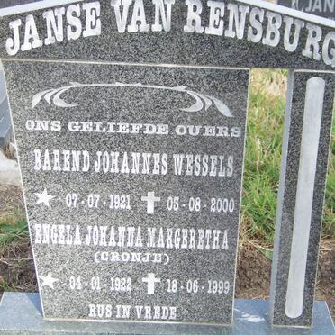 RENSBURG Barend Johannes Wessels, Janse van 1921-2000 &amp; Engela Johanna Margeretha CRONJE 1922-1999