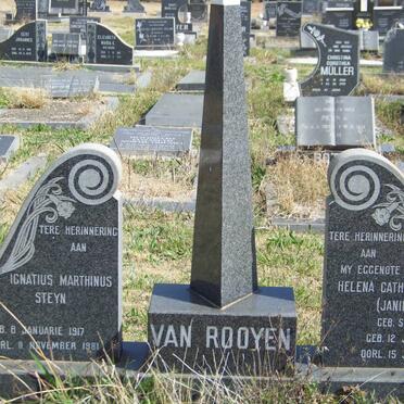 ROOYEN Ignatius Marthinus Steyn, van 1917-1981 &amp; Helena Catharina STEYN 1919-1979