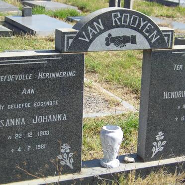 ROOYEN Hendrik Lodewyk, van 1903-1990 &amp; Susanna Johanna 1903-1981