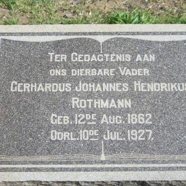 ROTHMANN Gerhardus Johannes Hendrikus 1862-1927
