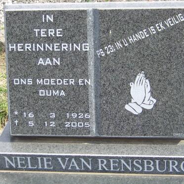 RENSBURG Nelie, van 1926-2005