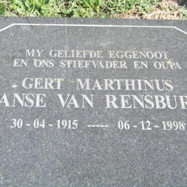 RENSBURG Gert Marthinus, Janse van 1915-1998