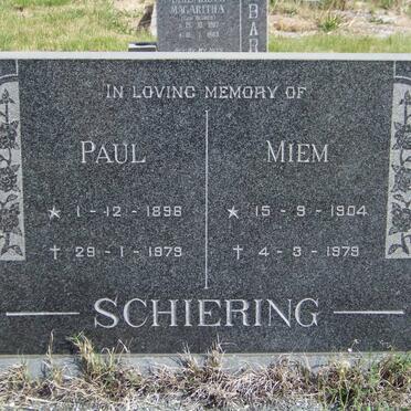 SCHIERING Paul 1896-1979 &amp; Miem 1904-1979