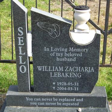 SELLO William Zacharia Lebakeng 1928-2004