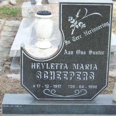 SCHEEPERS Heyletta Maria 1917-1998