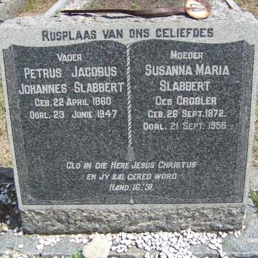 SLABBERT Petrus Jacobus Johannes 1860-1947 &amp; Susanna Maria GROBLER 1872-1956