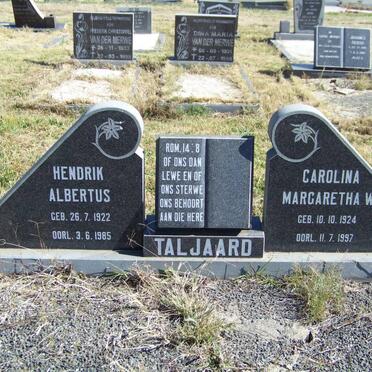 TALJAARD Hendrik Albertus 1922-1985 &amp; Carolina Margaretha W. 1924-1997
