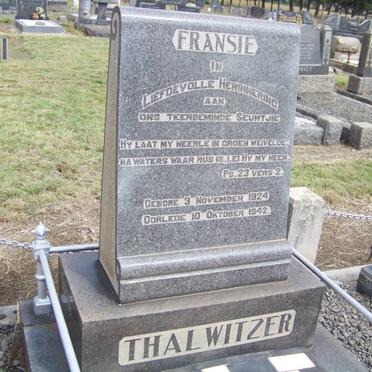 THALWITZER Fransie 1924-1942