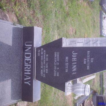 UNDERHAY Johanna nee STEYN 1910-2006