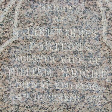 WRIGHT Janet Innes Porteous  -1891