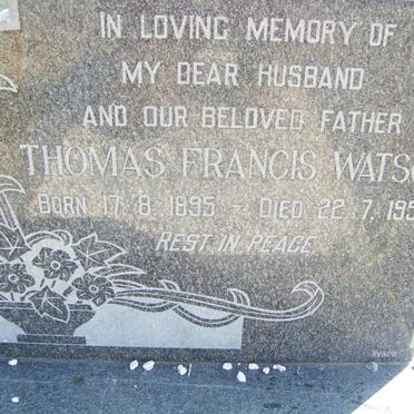 WATSON Thomas Francis 1895-1953