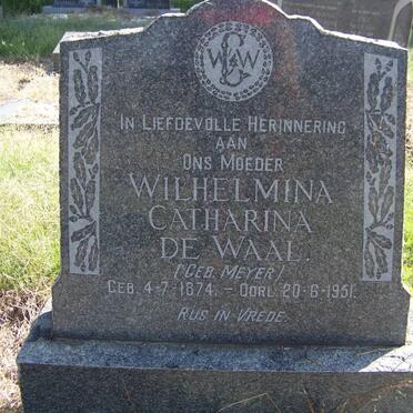 WAAL Wilhelmina Catharina, de nee MEYER 1874-1951