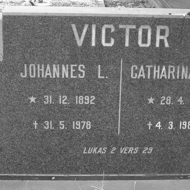 VICTOR Johannes L. 1892-1978 &amp; Catharina R.M. 1901-1982