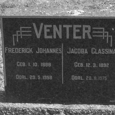 VENTER Frederick Johannes 1888-1958 &amp; Jacoba Classina 1892-1975