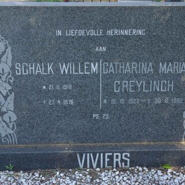 VIVIERS Schalk Willem 1918-1976 &amp; Catharina Maria GREYLINGH 1927-1982
