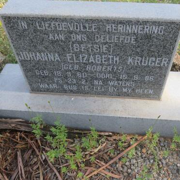 KRUGER Johanna Elizabeth nee ROBERTS 1960-1986