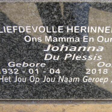 PLESSIS Johanna, du 1932-2018
