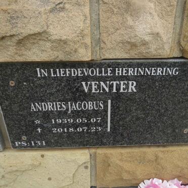 VENTER Andries Jacobus 1939-2018