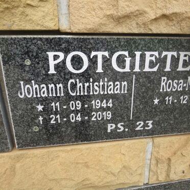 POTGIETER Johann Christiaan 1944-2019 &amp; Rosa-Marie 1944-