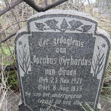 GRAAN Jacobus Gerhardus, van 1921-1935