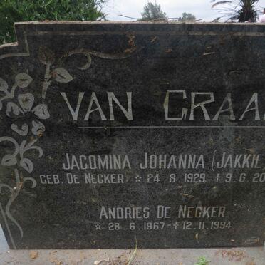 GRAAN Jacomina Johanna, van nee DE NECKER 1929-2003 :: DE NECKER Andries 1967-1994