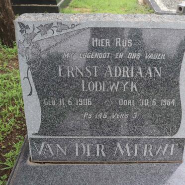 MERWE Ernst Adriaan Lodewyk, van der 1906-1964