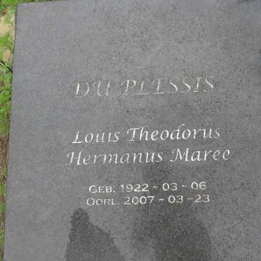 PLESSIS Louis Theodorus Hermanus Maree, du 1922-2007
