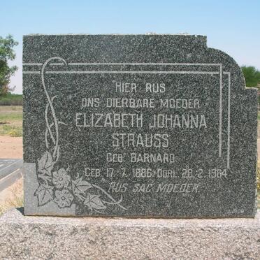 STRAUSS Elizabeth Johanna nee BARNARD 1886-1964