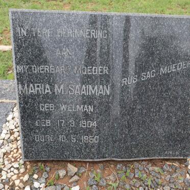SAAIMAN Maria M. nee WELMAN 1904-1950
