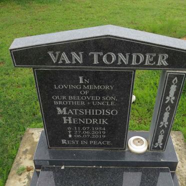 TONDER Matshidiso Hendrik, van 1954-2019