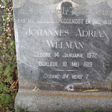 WELMAN Johannes Adrian 1872-1919