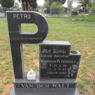 WALT Mariana Petronella, van der 1986-1987
