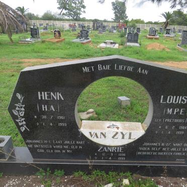 ZYL H.A., van 1961-1999 &amp; M.P.E. PRETORIUS 1964-1999 :: VAN ZYL  Zanrie 1996-1999
