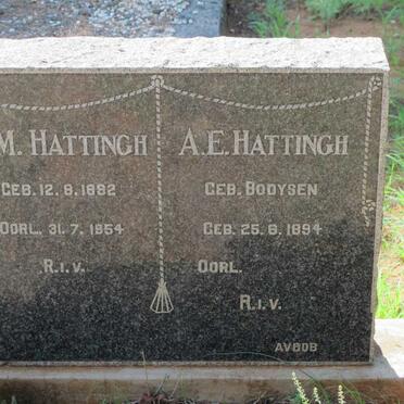 HATTINGH J.M. 1882-1954 &amp; A.E. BOOYSEN 1894-