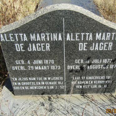 JAGER Aletta Martina, de 1870-1873 :: JAGER  Aletta Martina, de 1877-1877