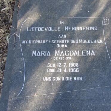 WIT Maria Magdalena, de nee DE NECKER 1908-1966