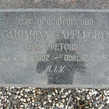 APPELGRYN Catharina E. nee PRETORIUS 1892-1963