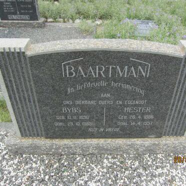 BAARTMAN Bybs 1890-1965 &amp; Hester 1888-1957