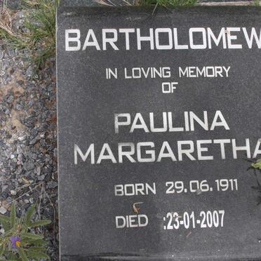 BARTHOLOMEW Paulina Margaretha 1911-2007