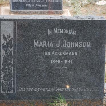 JOHNSON Maria J. nee ACKERMANN 1849-1941