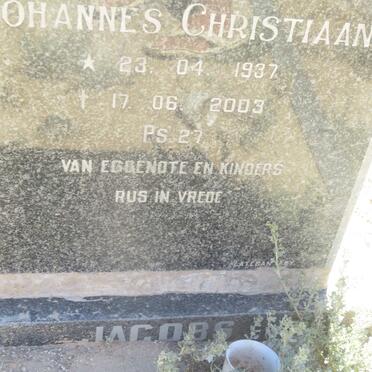 JACOBS Johannes Christiaan 1937-2003