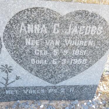 JACOBS Daniel J. 1880-1960 &amp; Anna C. van VUUREN 1881-1958