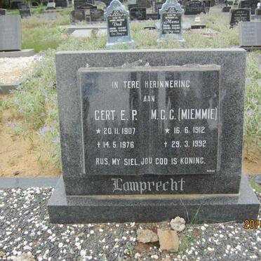 LAMPRECHT Gert E.P. 1907-1976 &amp; M.G.C. 1912-1992